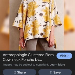 Anthropologie Yellow and Gray Cozy Poncho